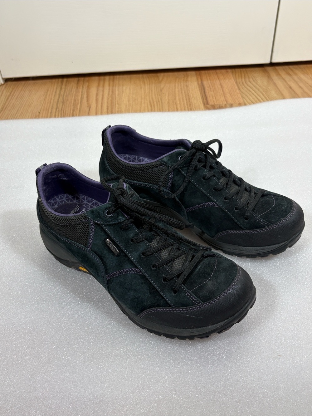 Dansko Women's Black and Purple Suede Lace-Up Sneakers